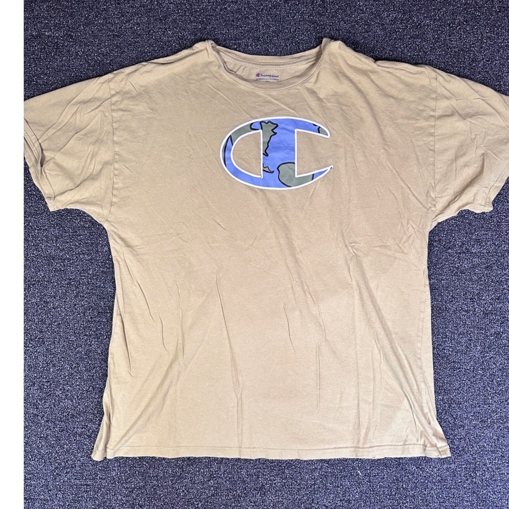Champion Mens 2XL Westwood Olive Earth Graphic‎ T-Shirt Khaki Short Sleeve Tee